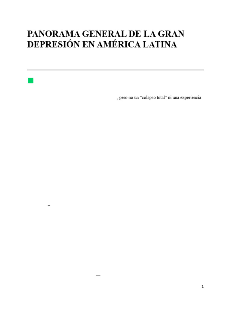 Impacto de la Gran Depresión en América Latina | PDF | Gran depresion ...