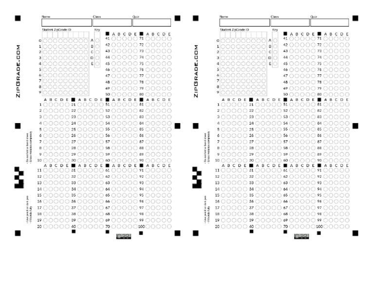 Zipgrade 100 | PDF