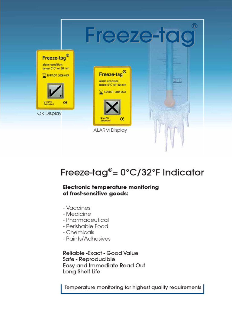 Temperature Control Device Freeze Tag by Berlinger Co Ag | PDF | Shelf Life