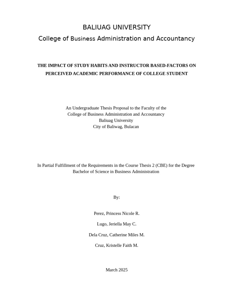 Study Habits and Academic Performance Impact | PDF | Self Efficacy ...