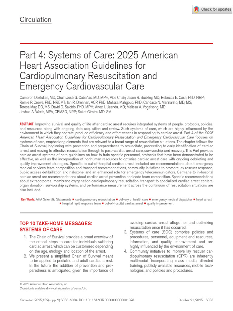 2025 AHA Guidelines for Cardiac Arrest Care | PDF | Cardiopulmonary ...