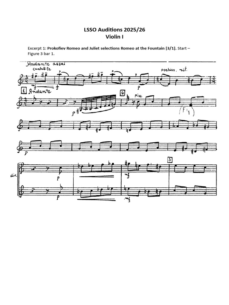 Lsso Auditions 2025 Violin I Pdf