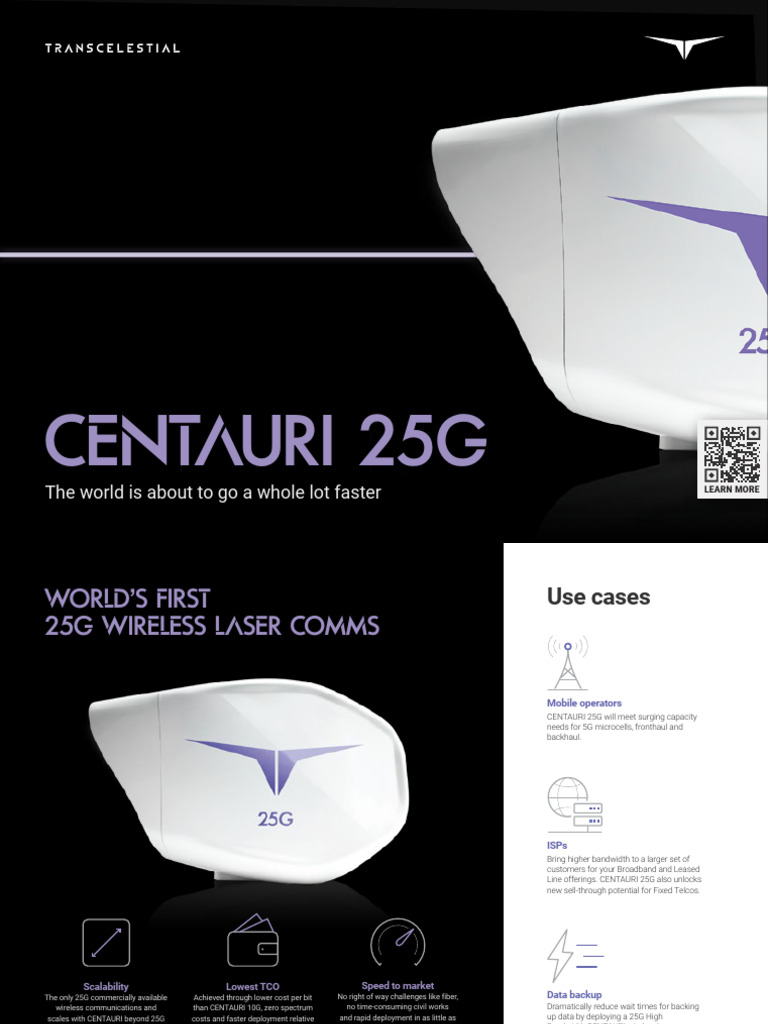 CENTAURI 25G Wireless Laser COMMS | PDF | Fiber Optic Communication ...