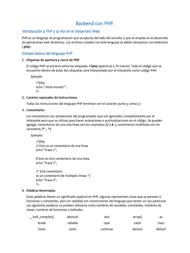 Introducción a PHP para Desarrollo Web | PDF | Php | Servidor web