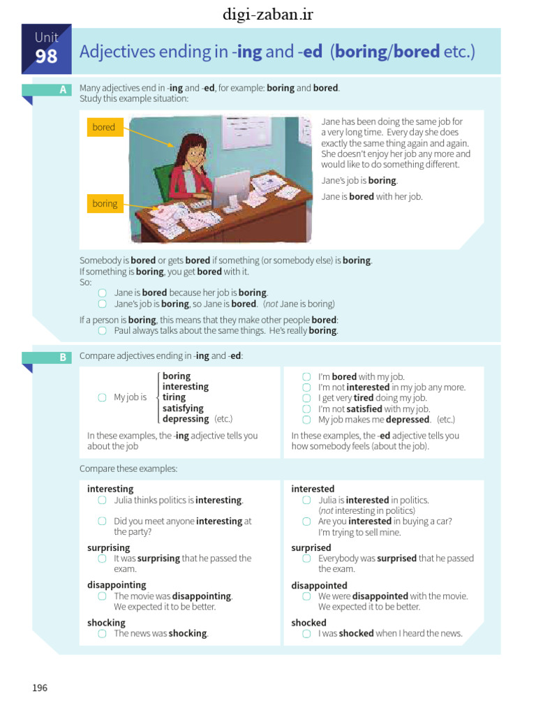 Understanding -ing and -ed Adjectives | PDF | Adverb | Adjective