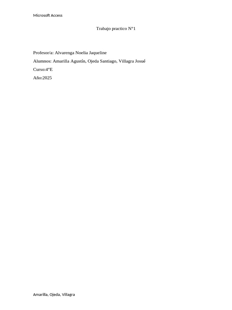 Trabajo Practico N1 | PDF | Bases de datos | acceso Microsoft