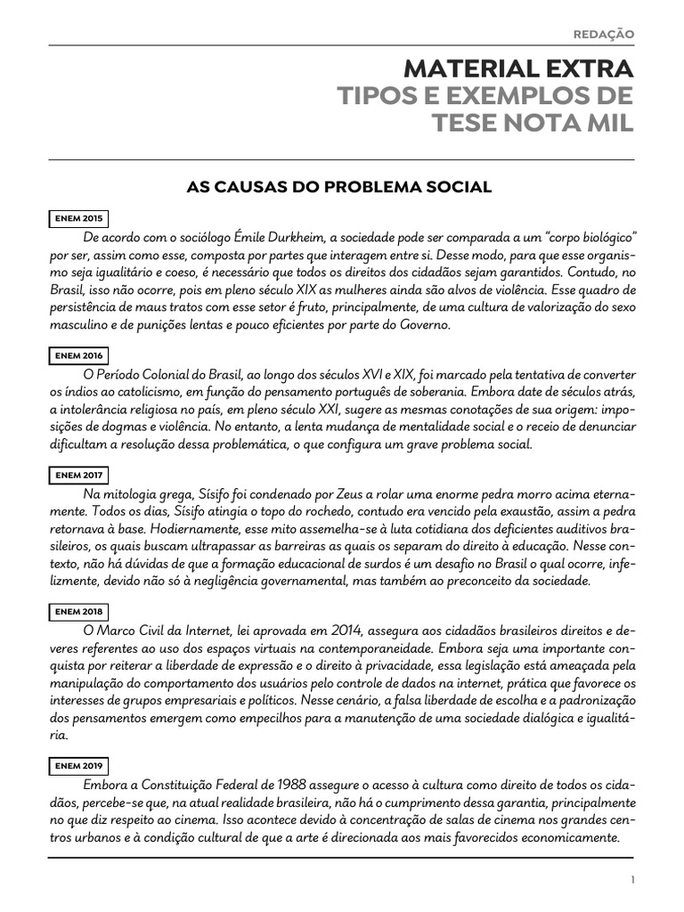 Material 3 - Indicando as Causas Do Problema Social | PDF | Estado ...