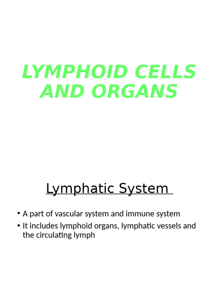 Lymphoid Cells and Organs Overview | PDF | Lymphatic System | Lymph Node