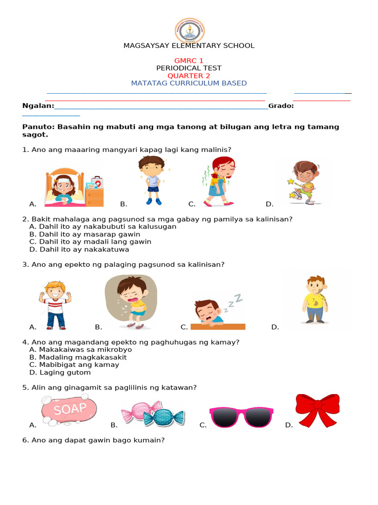 PT Grade 1 Matatag GMRC 1 | PDF