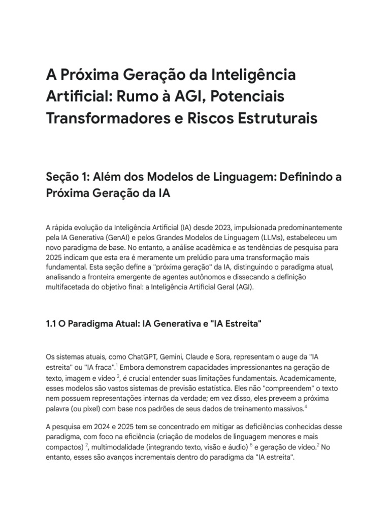 Futuro da IA: Rumo à AGI e Seus Riscos | PDF | Inteligência artificial ...