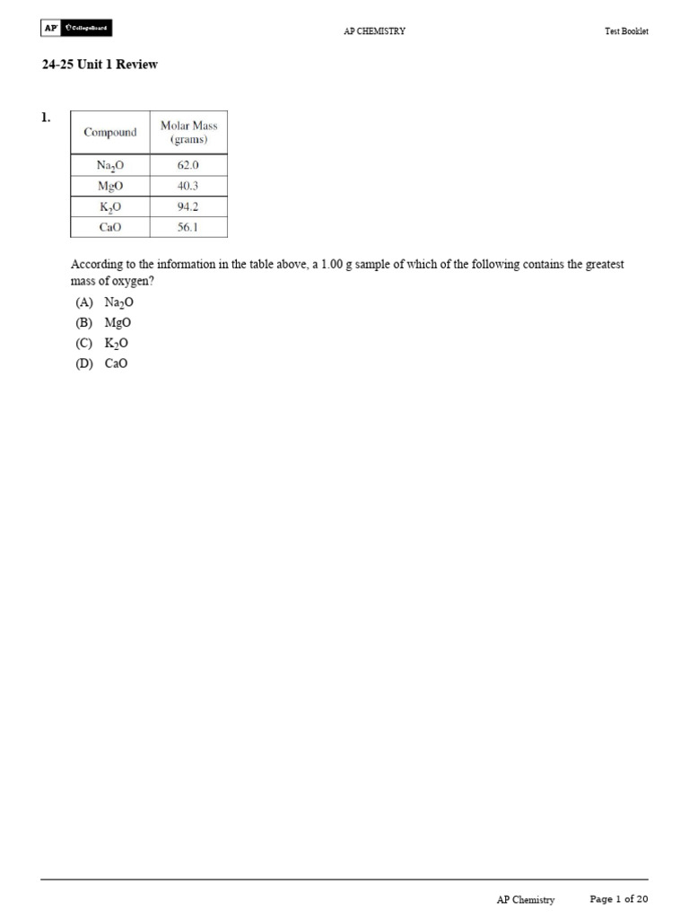 Unit 1 Review | PDF | Atomic Nucleus | Chemical Elements