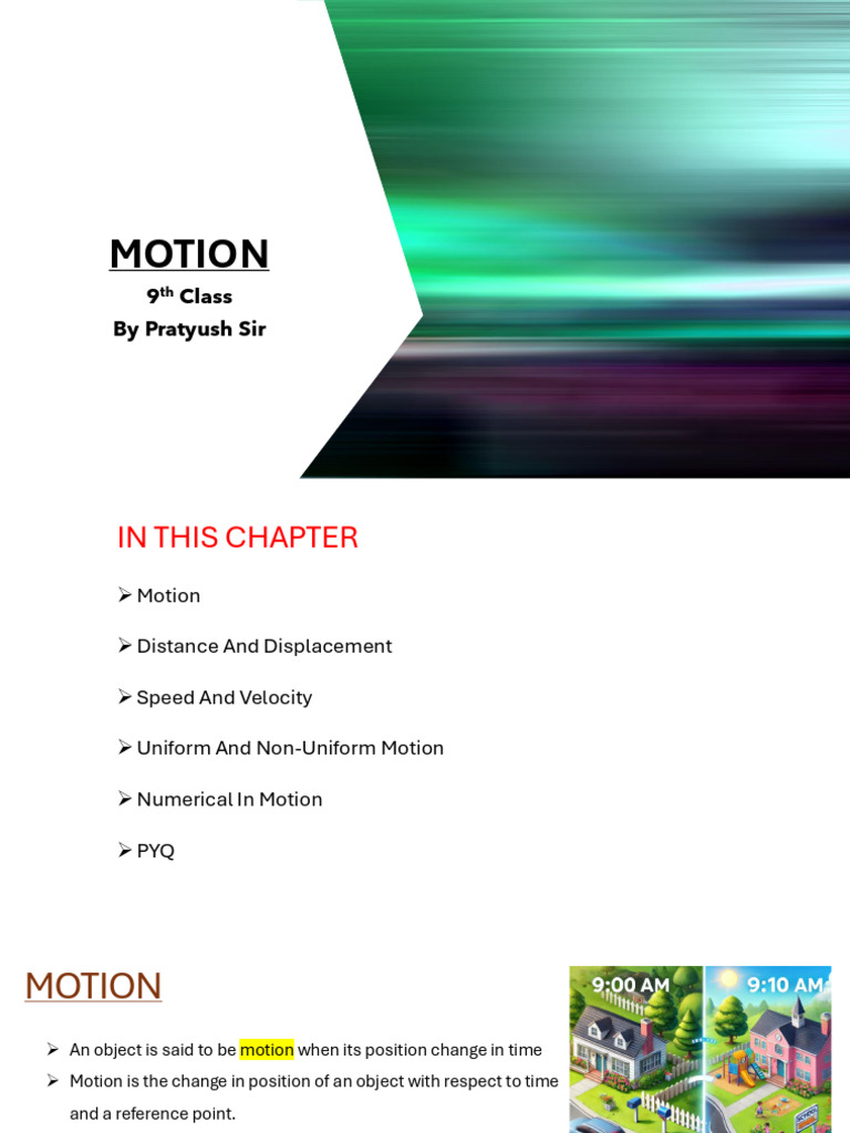 Motion 9th Class | PDF | Velocity | Speed