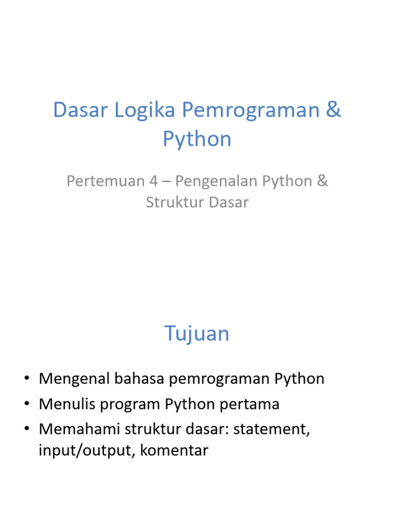 Pertemuan4 Pengenalan Python | PDF