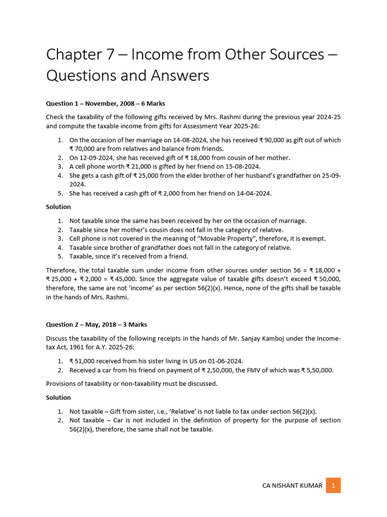 Taxability of Gifts Under Income Tax Act | PDF | Capital Gains Tax ...