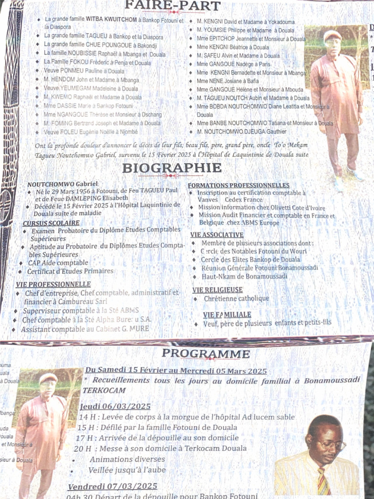 Programme Obsèques | PDF