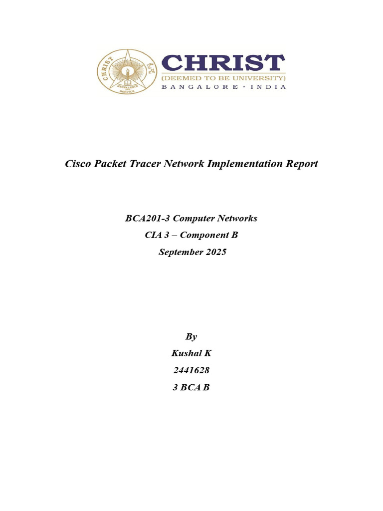 Cisco Packet Tracer Network Report | PDF | Ip Address | Computer Network