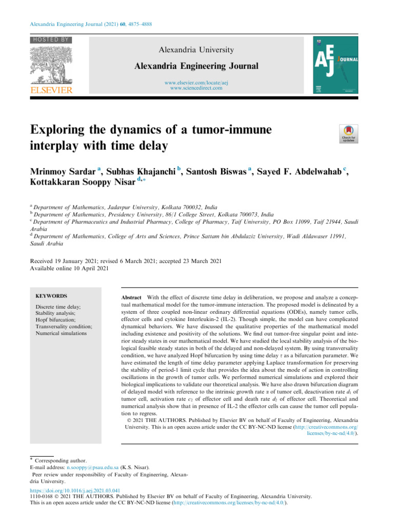 Exploring the Dynamics of a Tumor-immune Interplay With Time Delay ...