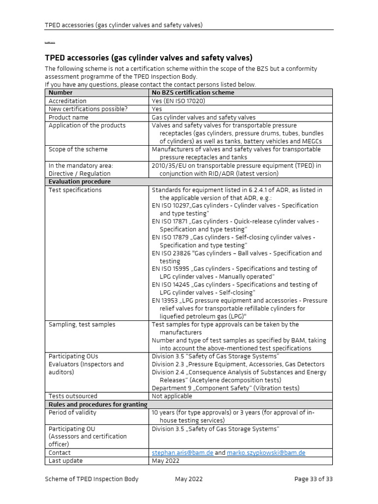 TPED Certifying Progress | PDF | Valve | Gas Technologies
