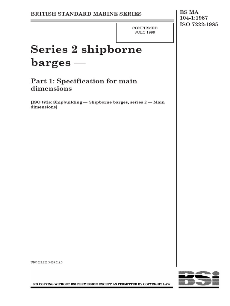 BS Ma 104-1-1987 (1999) Iso 7222-1985 | PDF | Copyright | Engineering ...
