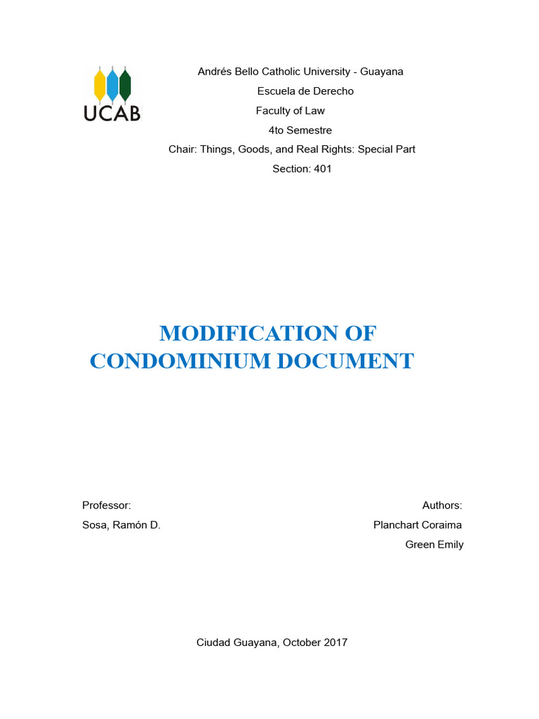 Final Work Modification of Condominium Document | PDF | Condominium ...