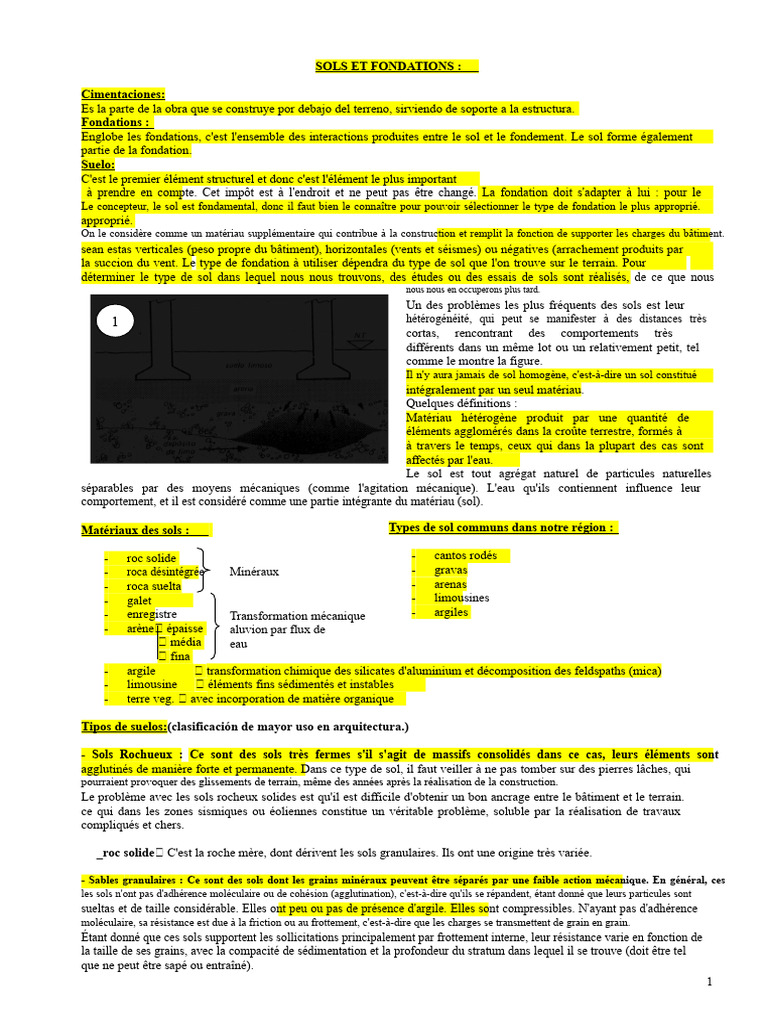 Types de sols et fondations en construction | PDF | Sol (pédologie) | Béton