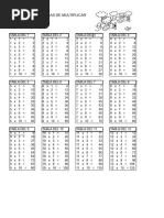 Tablas de Multiplicar Del 1 Al 12 en Blanco y Negro en Una Hoja | PDF