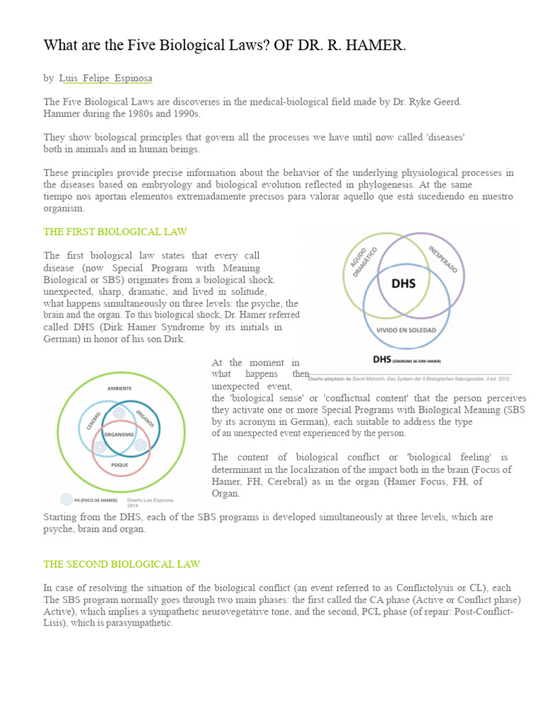 Understanding Dr. Hamer's Five Biological Laws | PDF | Brain | Edema
