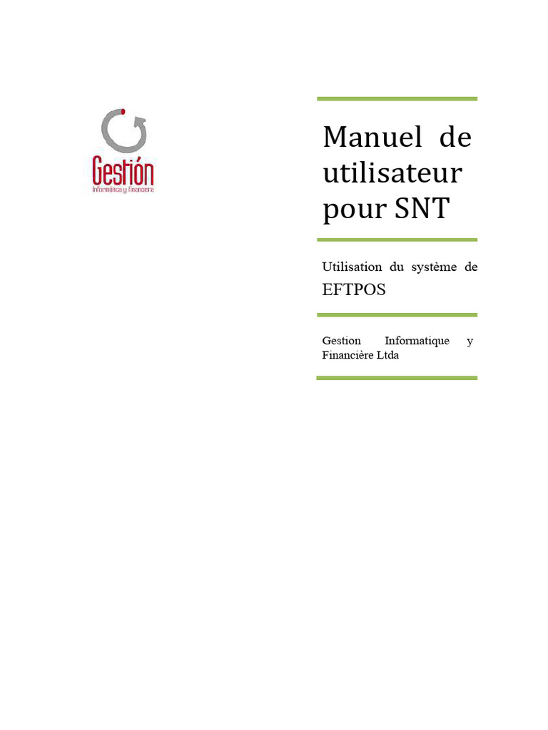Manuel d'utilisation du terminal EFTPOS SNT | PDF | Clavier d ...