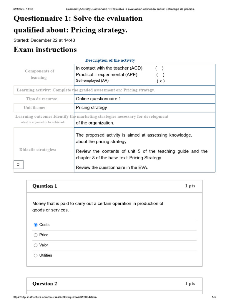 Graded Quiz on Pricing Strategy | PDF | Prices | Demand