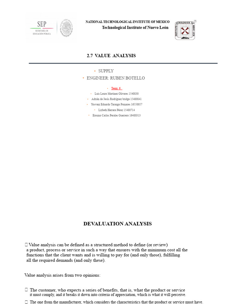 Value Analysis for Cost Reduction Strategies | PDF | Value (Economics ...