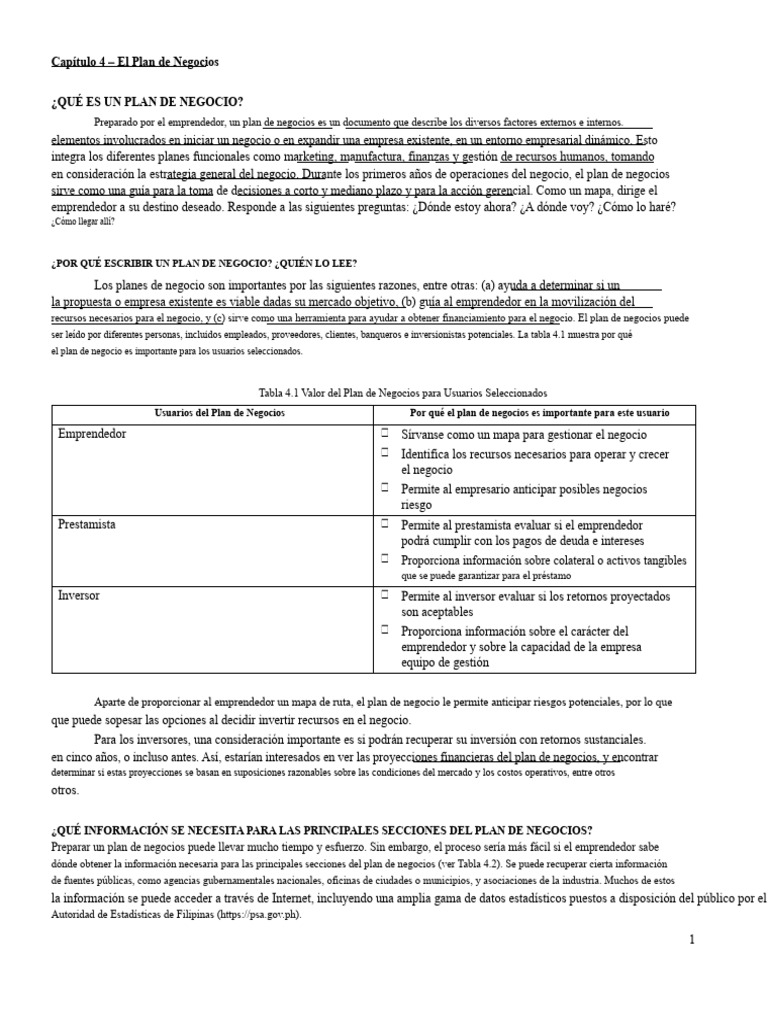 Guía para Crear un Plan de Negocios | PDF | Plan de negocios ...