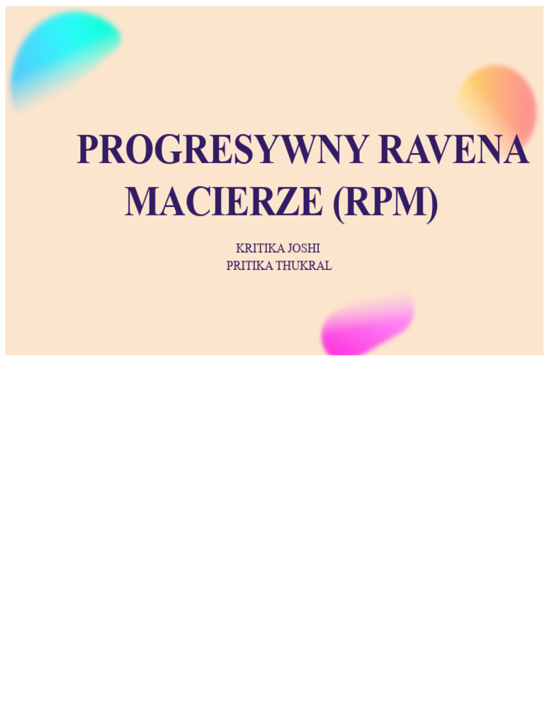 Test Progresywny Ravena | PDF