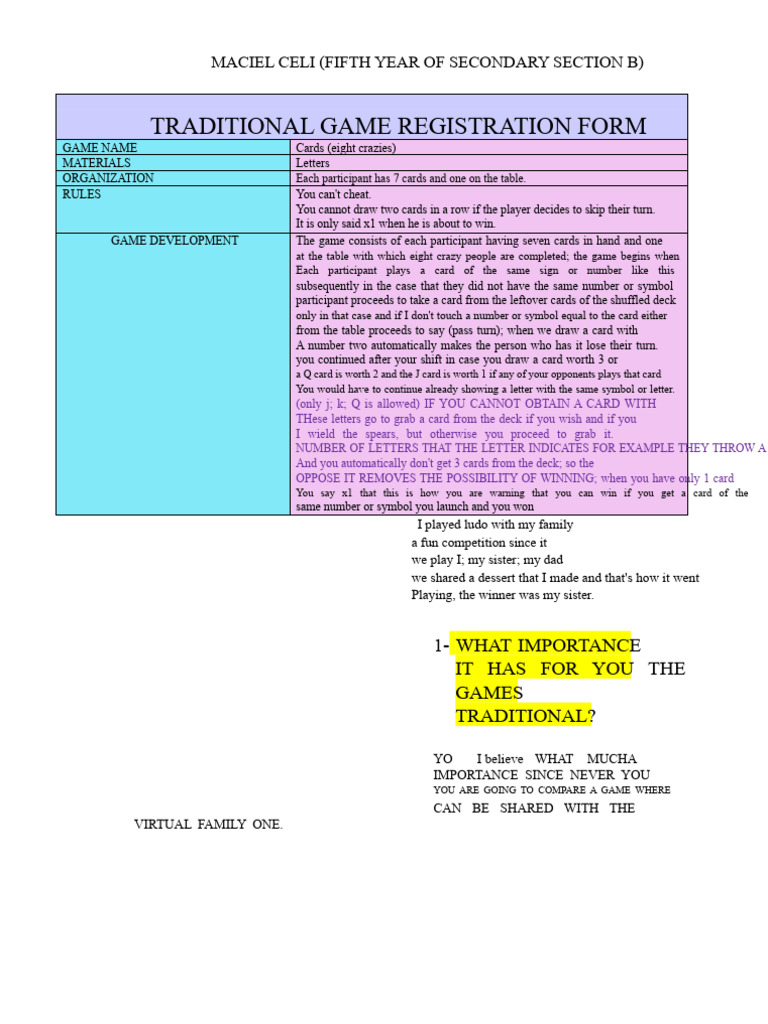 Traditional Card Game Registration Form | PDF | Playing Cards | Gaming ...