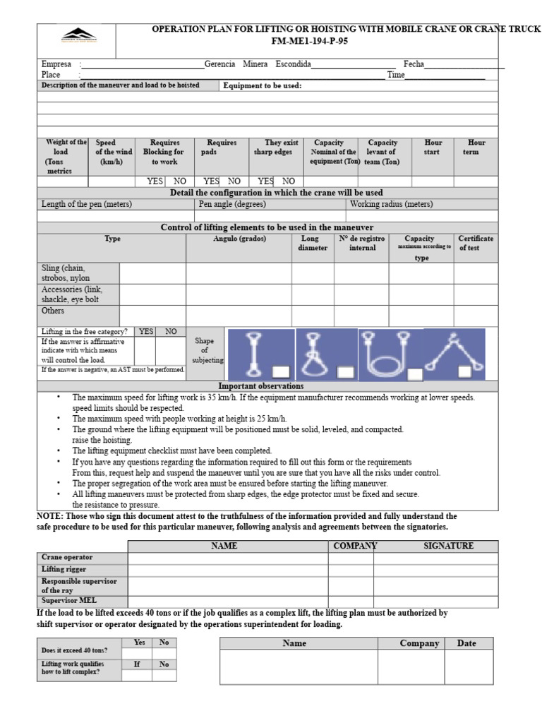 Mobile Crane Operation Plan Guide | PDF | Crane (Machine)