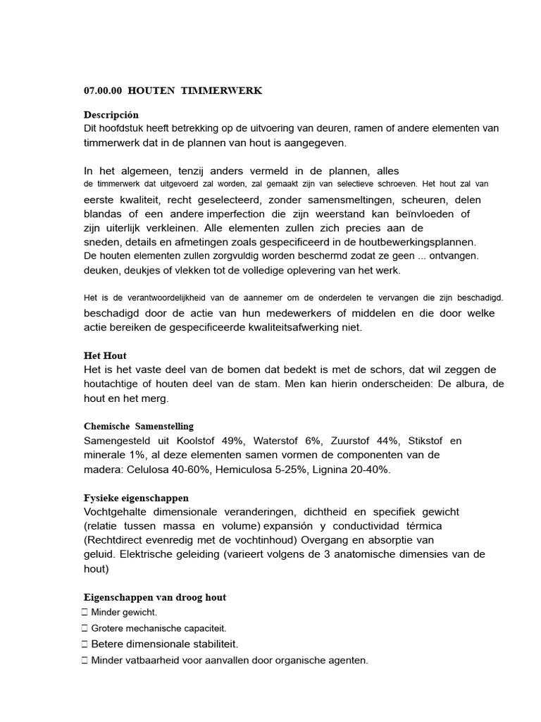 Technische Specificaties Deuren en Ramen | PDF