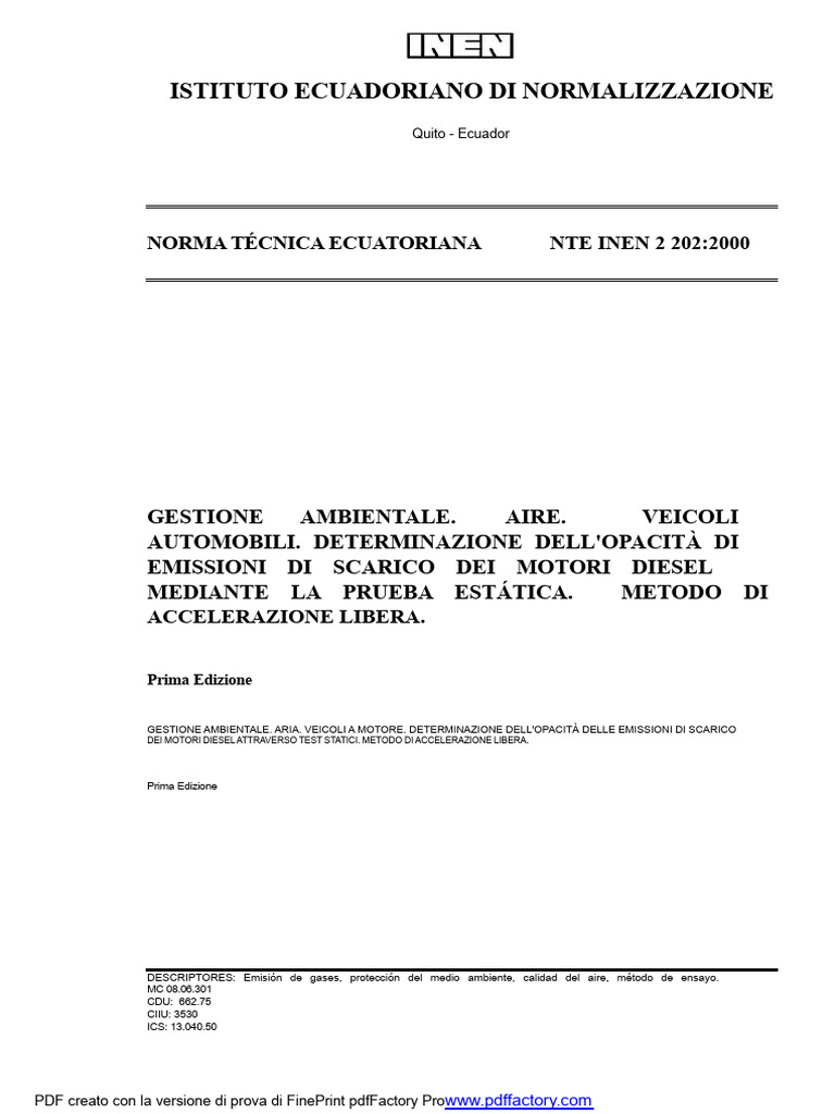 Norma Tecnica Ecuatoriana NTE INEN 2 202 - 2000 | PDF