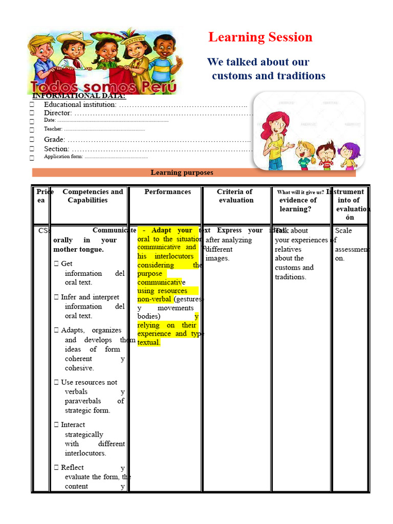 2nd SESSION DAY 5 WE DISCUSSED OUR CUSTOMS AND TRADITIONS - SCHOOL ...