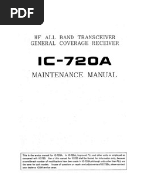 ICOM IC-720A Service Manual | PDF