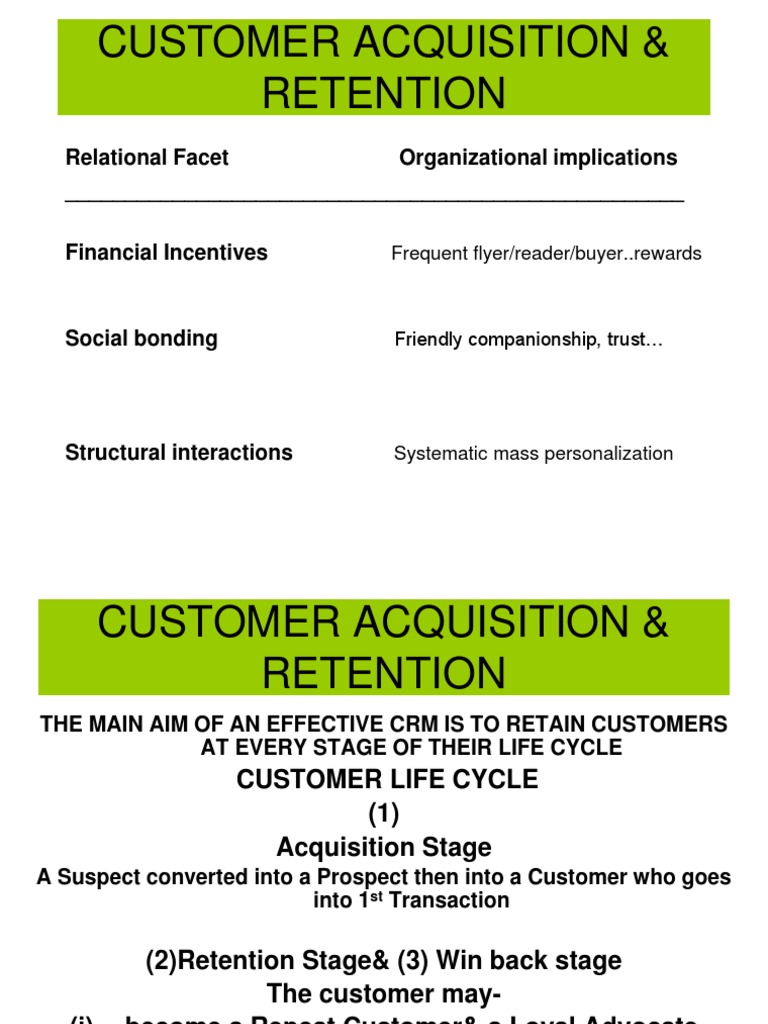 Customer Acquisition & Retention Strategies | PDF | Business