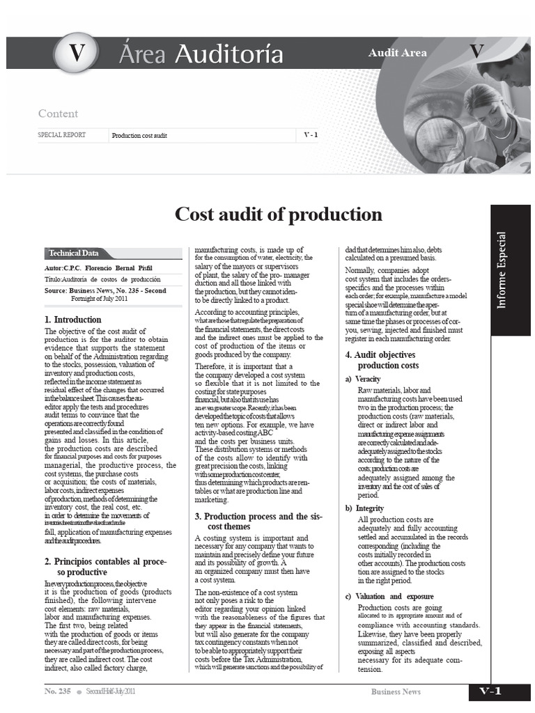 64412114-Cost Audit of Production.pdf | PDF | Cost Of Goods Sold | Audit