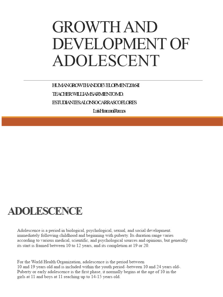 Adolescent Growth and Development Insights | PDF | Adolescence | Psychology