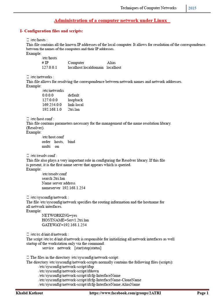 Administration of A Computer Network Under Linux - KHALID KATKOUT | PDF ...