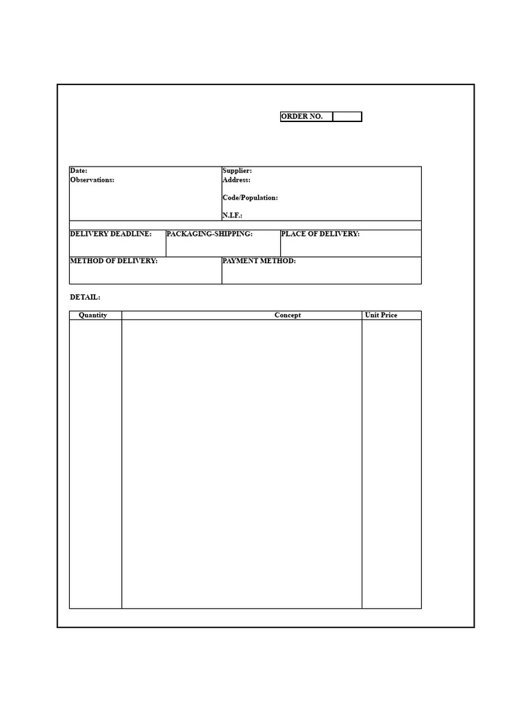 Order and Invoice Template Document | PDF | Invoice | Payments