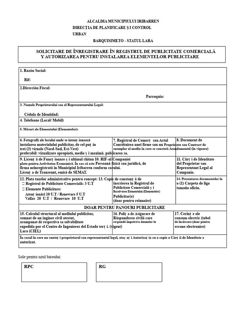 Formular Dpcu Publicitate | PDF