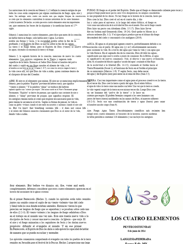 Cuatro Elementos en la Creación | PDF | Jesús | Atmósfera de tierra