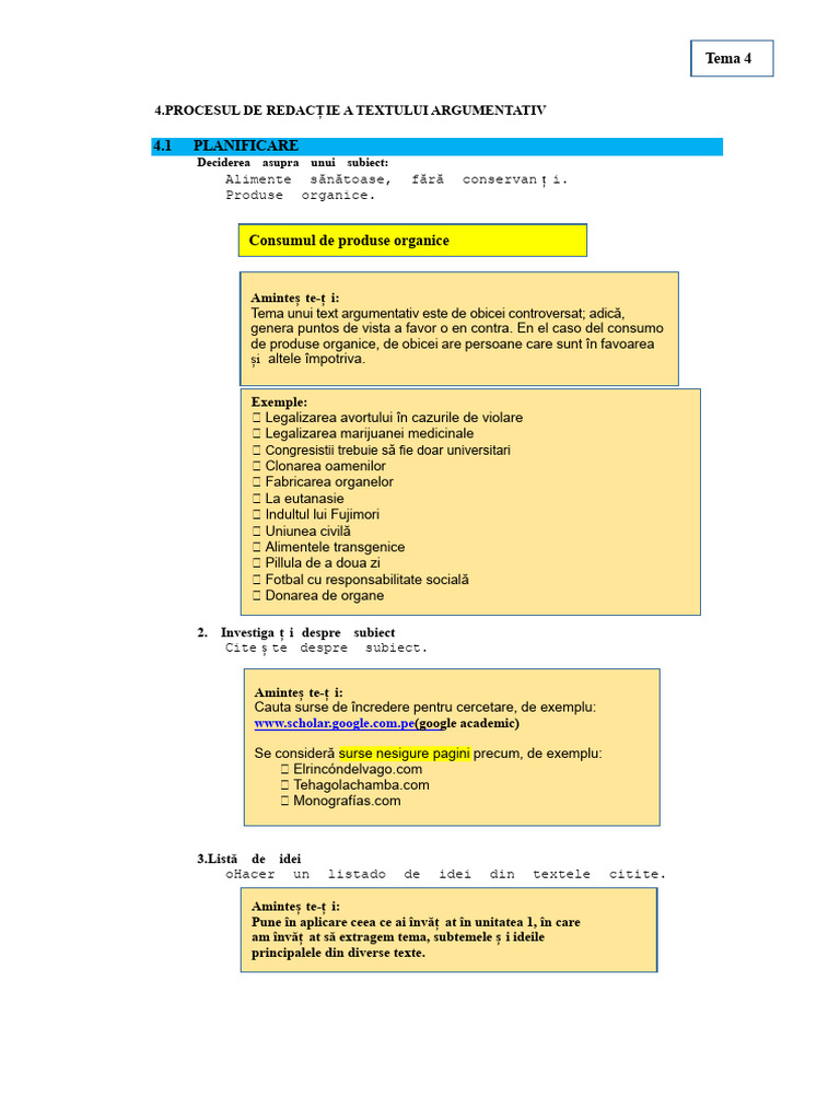 Model de Textualizare A Textului Argumentativ | PDF