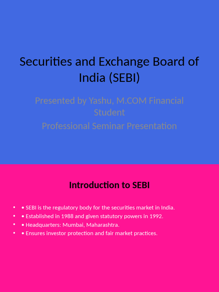 Overview of SEBI's Role and Functions | PDF | Government | Market ...