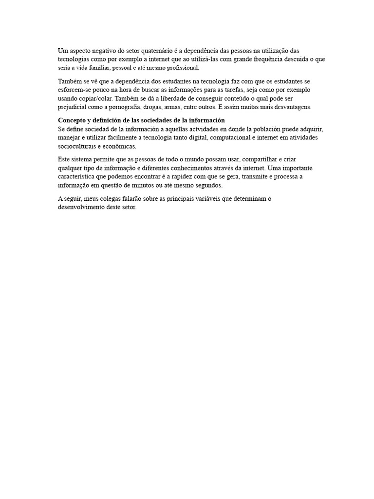 Impactos Negativos da Tecnologia na Sociedade | PDF