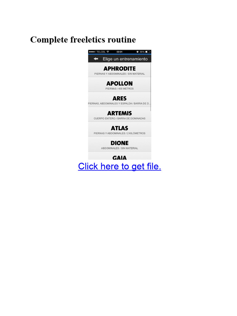Complete Freeletics Workout Guide | PDF | Physical Fitness | Physical ...