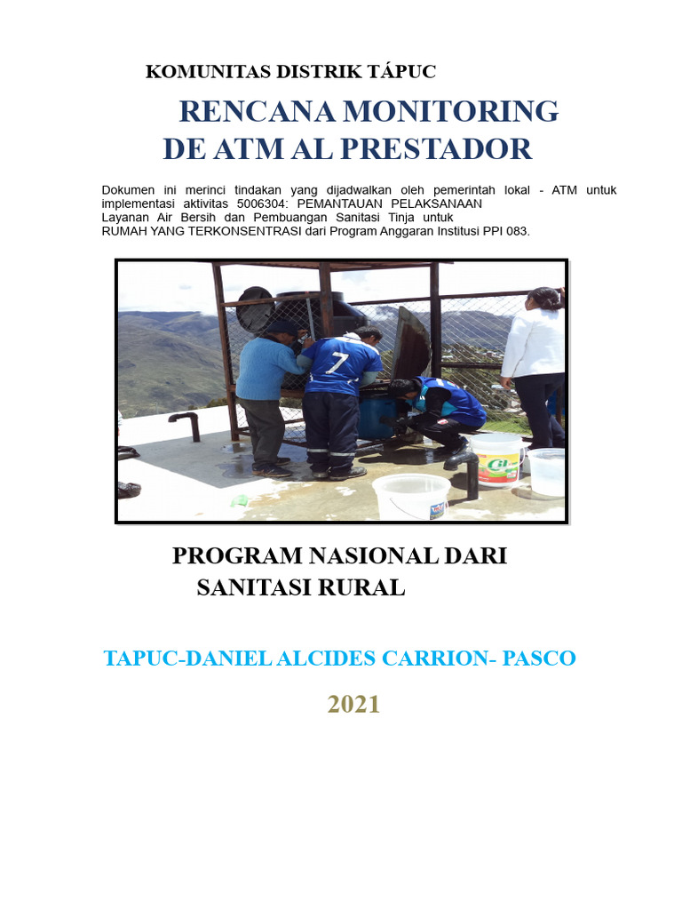 Rencana Pemantauan Layanan Sanitasi Tápuc | PDF